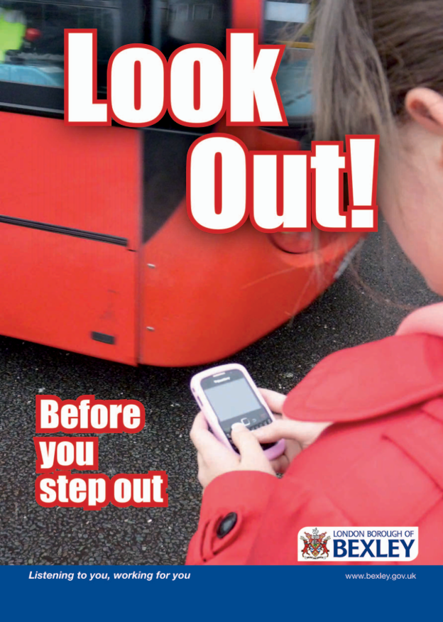 Brighton & Hove campaign poster targeting distractions for young road users
